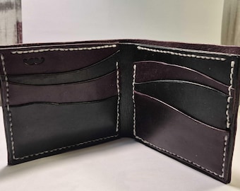 Purple & Black Bifold Wallet Handmade
