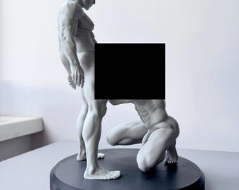 Scultura di coppia gay / Statuetta maschile, statua artistica LGBTQ, connessione, fiducia, intimità (fatta a mano)