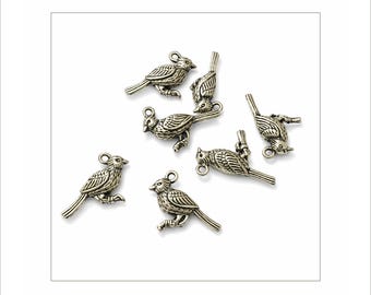 5 10 25 Silver fågelberlocker i bulk, kardinal, blåskrikaberlock, smyckestillverkningstillbehör, gör-det-själv armbands- och halsbandsberlocker, hantverkstillbehör SC107