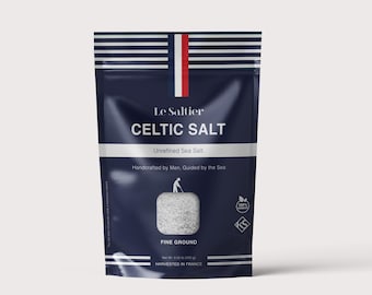 Fine Ground Celtic Sea Salt from Brittany, Mineral Rich Gourmet Cooking Salt