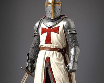 Knight Templar Armor: 14th Century Crusader Full Body Armor