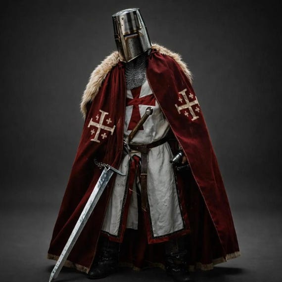 Medieval Templar Knight Full Body Armor Suit | 18 Gauge Steel Cosplay LARP Costume