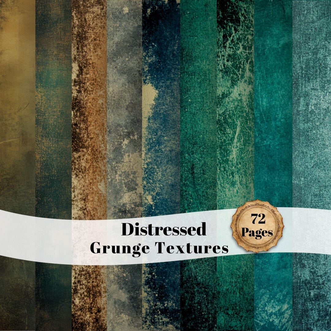 Distressed Grunge Textures Digital Paper Pack, Junk Journal Pages ...