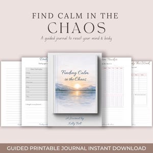 Finding Calm Chaos Guided Journal | Self Care Mental Health Tracker (PDF Download)