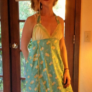 Yellow and green cotton sundress