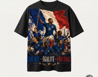 Francia Liberté Égalité Fútbol PNG / FFF Número 10 Copa Mundial 2026 Archivo de diseño gráfico de fútbol / Les Bleus Fan Shirt PNG Descargar