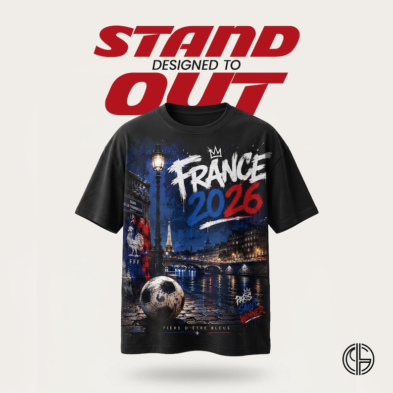 France 2026 Paris Night PNG | FFF Fiers D'Etre Bleus Soccer Graphic Design File | France World Cup Shirt PNG Instant Download image 3