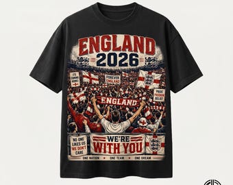 Inglaterra 2026 Estamos Contigo PNG / It's Coming Home Forever Diseño Gráfico de Aficionados de Inglaterra Fútbol / Descarga de Camiseta de los Tres Leones PNG