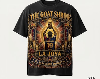 Lamine Yamal La Joya Goat Shrine PNG / Archivo de diseño gráfico de fútbol del número 19 del FC Barcelona / Descarga de la camiseta El Futuro Es Hoy PNG