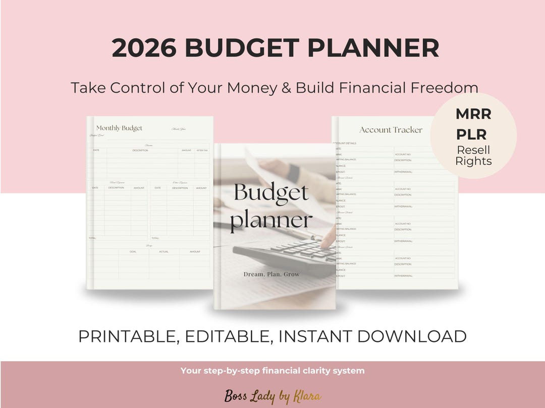 2026 Budget Planner | Monthly Expense Tracker, Savings Organizer