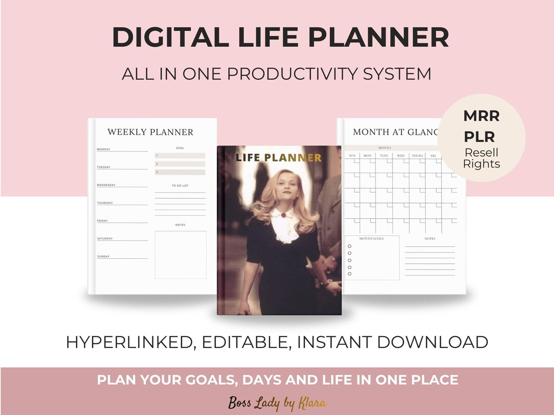 Digital Life Planner (MRR, PLR), Canva Editable PDF Template - Etsy