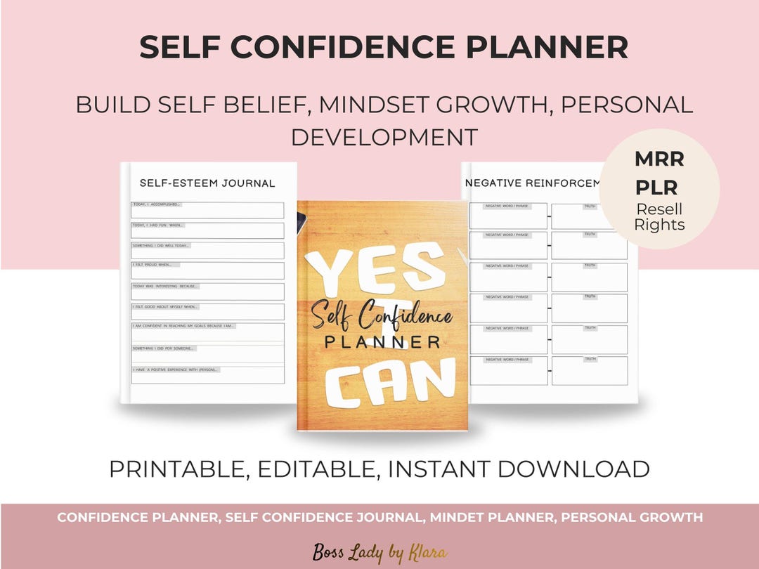 Self Confidence Planner | Self Esteem Journal, Personal Growth ...