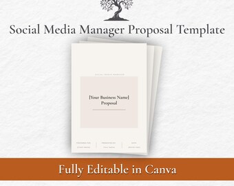 Social Media Manager Proposal Template Canva Professional Freelancer
