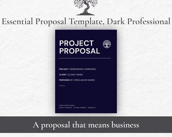 Freelancer Proposal Template Canva, Dark Minimal Business Proposal, 12 Pages, Editable Instant Download