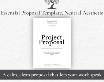 Proposal Template Canva, Minimal Freelancer Business Proposal, Instant Download