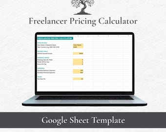 Freelancer Pricing Calculator Google Sheets Template. Hourly Rate and Project Pricing Tool