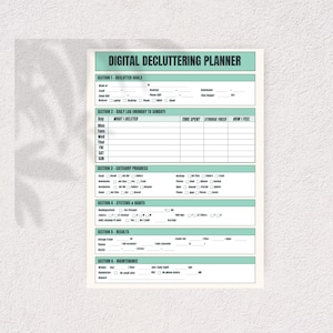 Digital utrensningsplanerare, datorfilorganisatör, e-postinkorgsrensare, utskrivbar A4-brev i PDF-format