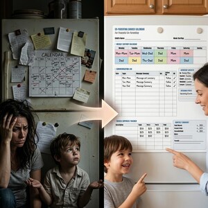 Co-Parenting Planner, Two Homes Calendar for Kids, Printable PDF