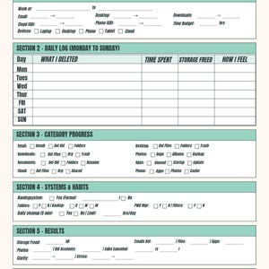 Digital Decluttering Planner, Computer File Organizer, Email Inbox Cleaner, Printable A4 Letter PDF