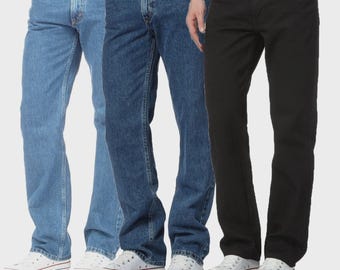 Men's Heavy Duty Denim Work Jeans: Straight Leg, Regular Fit, Durable Fabric