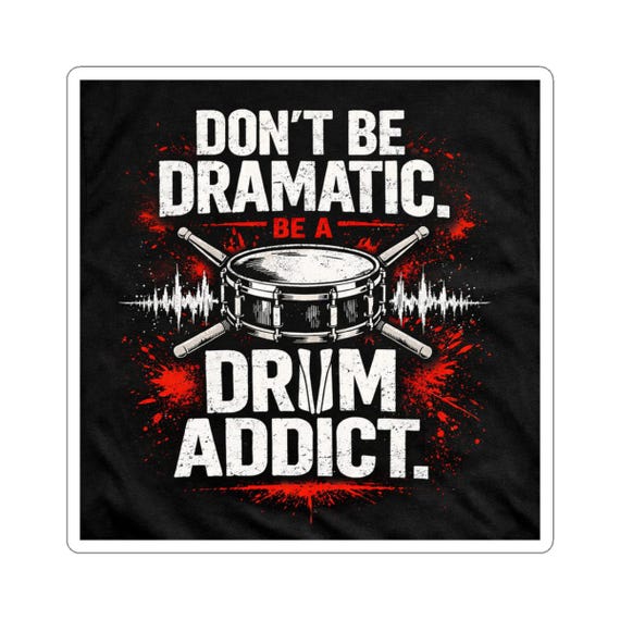 Drum Addict Stickers (Vinyl, Glossy Finish)