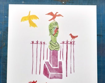 The Birds->David Bowie>The Dogs- 8.5x11 phan art print phish poster phish art