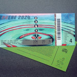 Billet Phish Sphere Las Vegas Run 2024 Stub phan art phish stub billet hameçonnage image 5