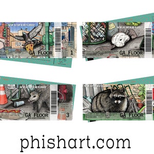Phish MSG New Year&#39;s Run 2022 Ticket Stubs Full Set phan art phish tickets