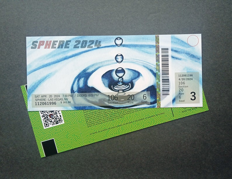 Billet Phish Sphere Las Vegas Run 2024 Stub phan art phish stub billet hameçonnage image 4