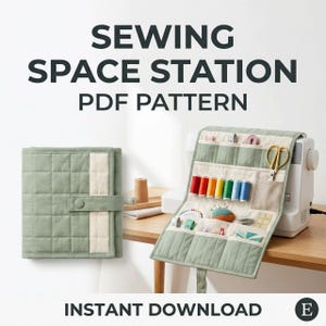 Gequiltet Nähmaschine Matte & Organizer PDF Nähanleitung | Handwerk Raum Caddy | Sofort-Download |PDF