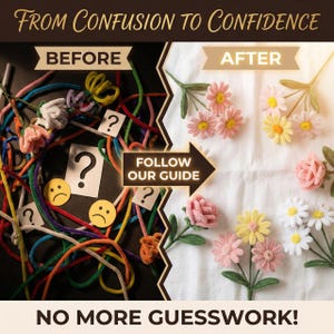 May include: An image with the text "FROM CONFUSION TO CONFIDENCE" and "NO MORE GUESSWORK!". The image is split into two sections, "BEFORE" and "AFTER", showing a contrast between tangled cords and colorful flowers.