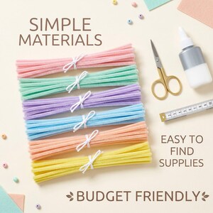 Pfeifenputzer Blumen Anleitung PDF | DIY Blumenstrauß-Tutorial für Anfänger | 5 Designs | Chenille Stem Craft | Sofortiger digitaler Download Bild 6