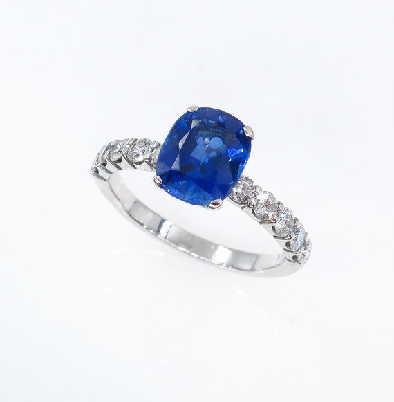 Vintage Estate GIA 2.82ct Synthetic SAPPHIRE Diam… - image 8