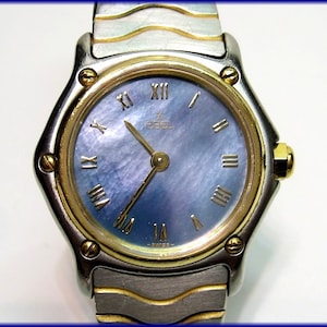 Swiss EBEL Classic Sport WAVE 18k Gold & Stainless Ladies WATCH