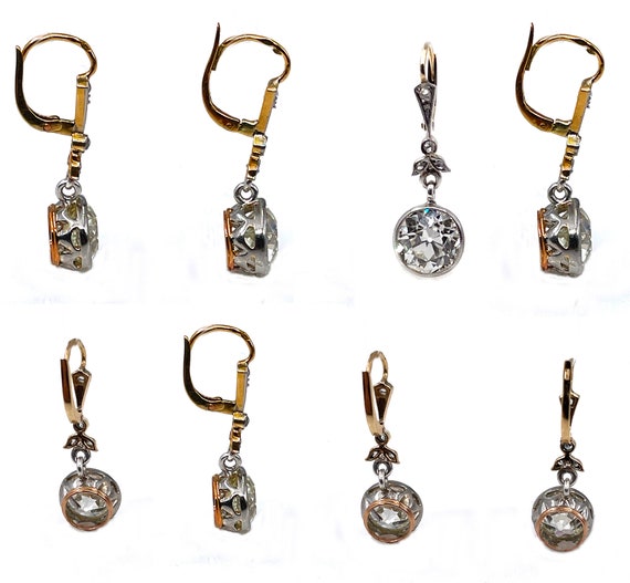 French Belle Époque GIA 5.05ctw Old European Cut Diamonds