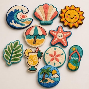 10 Beach Coaster Patterns – Printable PDF / Punch Needle / Tufting Templates