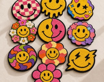 10 Retro Y2K Smile Coaster Patterns – Printable PDF / Punch Needle / Tufting Templates