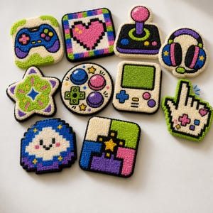 10 Gamer Coaster Patterns – Printable PDF / Punch Needle / Tufting Templates