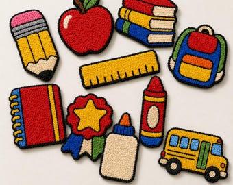 10 Back to School Coaster Patterns – Printable PDF / Punch Needle / Tufting Templates