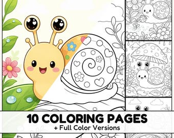 Snail Adventures Coloring Pages with Full Color References for Kids and Nature Lovers