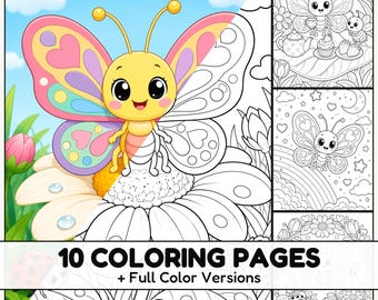 Butterfly Adventures Coloring Pages with Full Color References for Kids
