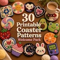 LIMITED GIVEAWAY: 30 Welcome Pack Coaster Patterns \u2013 Printable PDF \/ Punch Needle \/ Tufting Templates product logo