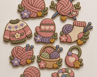 10 Knitter Coaster Patterns – Printable PDF / Punch Needle / Tufting Templates