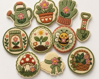 10 Gardener Coaster Patterns – Printable PDF / Punch Needle / Tufting Templates