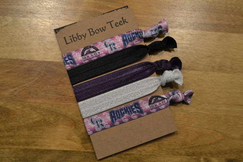 Colorado Rockies Set Of Five Hair Ties No Pull No Crease Etsy