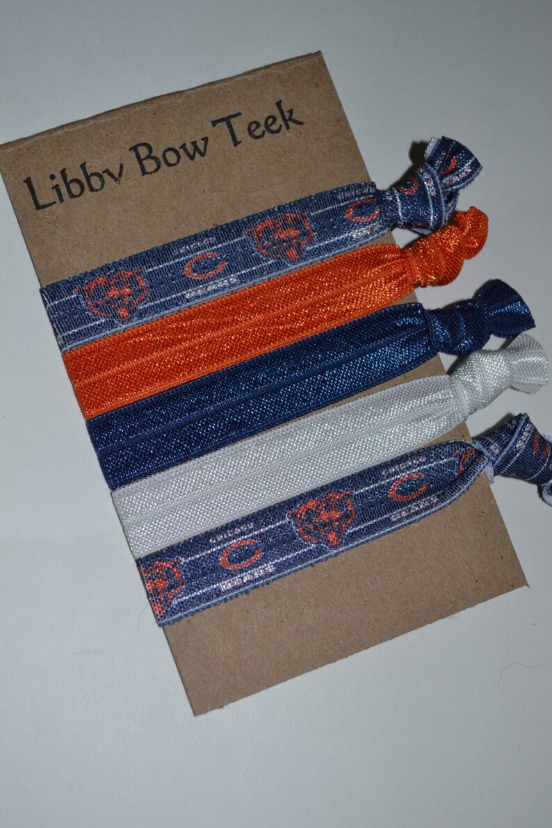 Chicago Bears Set Of Five No Pull No Crease Foe Hair Ties Etsy