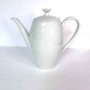 Vintage MCM White Porcelain Coffee Pot Bavaria Heinrich Winterling Minimalist Coffee Server