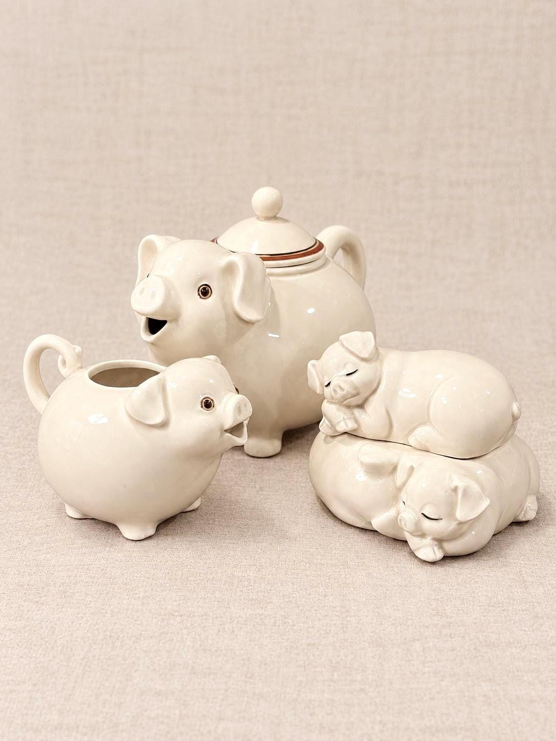 80s USA ヴィンテージ陶器　豚ティーポット Pig Teapot Vintage - Etsy