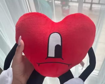 Cute Red Heart Plush | Funny Heart Character Plushie | Soft Kawaii Stuffed Toy | Unique Valentine Gift | Cartoon Plush Doll 22cm