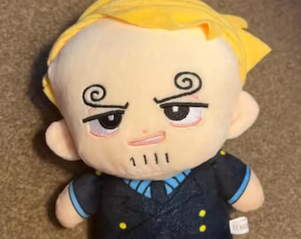 Cute Anime-Inspired Plush Doll with Blonde Hair Swirly Eyebrows – Soft Collectible Character Toy 23cm